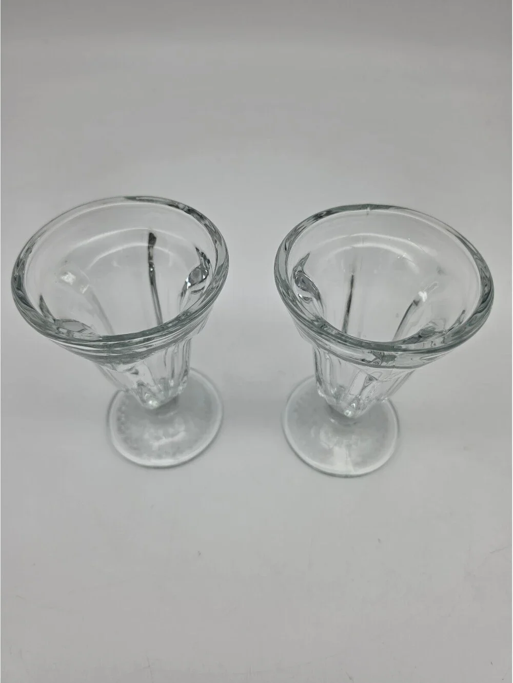 Set of 2 Clear Glass Dessert Cups
